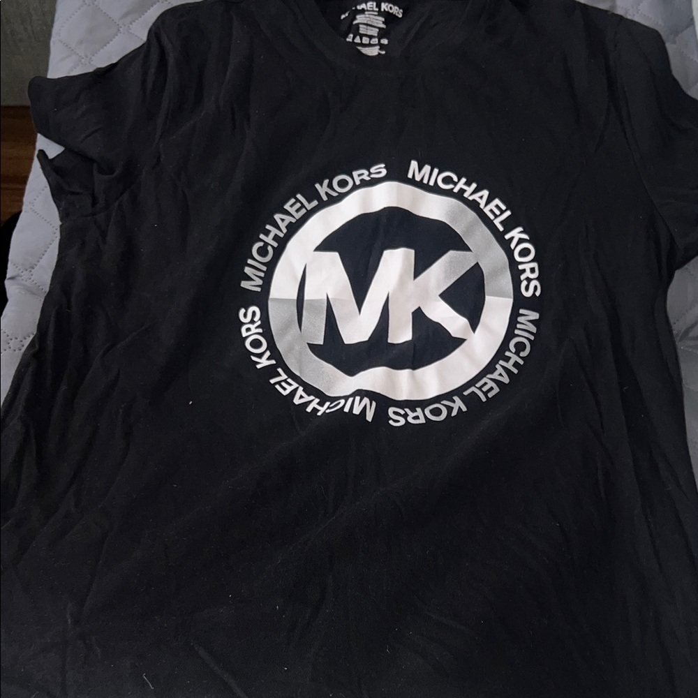 Michael Kors Black Tee with Metallic Logo